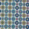 1 Yard Blue and Yellow Geometric Stretch Cotton Sateen Fabric
